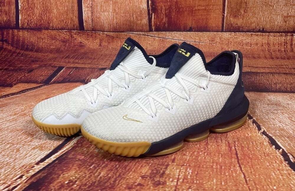 Nike LeBron 16 Low 'White Metallic Gold' Basketball Shoes Size 14
